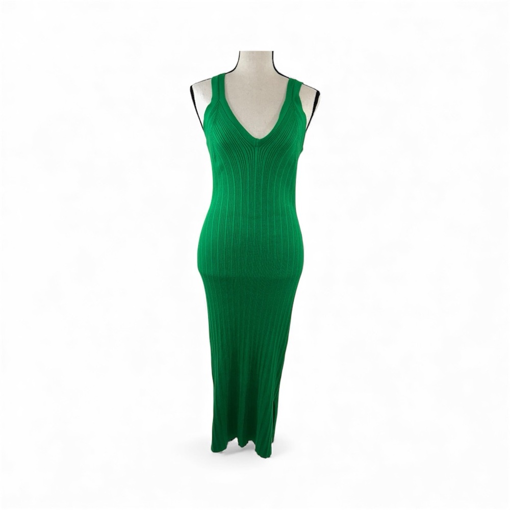 Elegant Green Sleeveless Dress